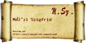 Mözl Szigfrid névjegykártya